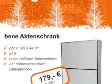 Weißer bene Aktenschrank mit abschließbaren Türen